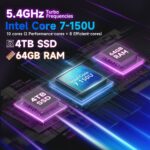 Dell Inspiron 16 Touchscreen Business Laptop – Intel Core 7 150U – FHD+ Display - AI Copilot Key, Fingerprint Reader, Backlit KB, w/Accessory, Win 11 Pro (64GB DDR5 | 4TB SSD) - Image 4