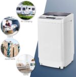Giantex Full-Automatic Washing Machine Portable Compact 1.34 Cu.ft Laundry Washer Spin with Drain Pump, 10 programs 8 Water Level Selections with LED Display 12 Lbs Capacity - Image 3