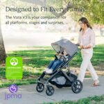 UPPAbaby Vista V3 Stroller - Full-Size Single-to-Double Stroller System - Toddler Seat, Bug Shield, Rain Shield, and Storage Bag Included - Declan (Oat Mélange/Silver Frame/Chestnut Leather) - Image 4