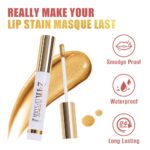 2025 New 24K Gold Liquid Lip Gloss Peel Off Lip Stain Tattoo with Tweezer, Mauve Lips Stain Peel Off Masque, Long Lasting Waterproof Lip Tint Stain, Transfer-proof for All Skin Types 04# - Image 5