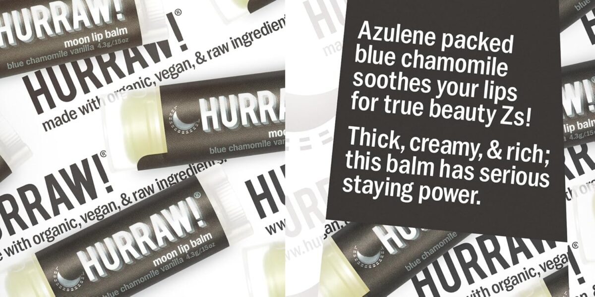 Hurraw! Moon Night Treatment (Blue Chamomile, Vanilla) Lip Balm: Organic, Certified Vegan, Cruelty and Gluten Free. Non-GMO, 100% Natural. Bee, Shea, Soy and Palm Free. Made in USA - Image 4