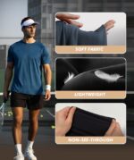 5 Pack Workout Shirts for Men-Quick Dry Black Gym Moisture Wicking Short Sleeve T-Shirts for Running Athletic Casual - Image 5