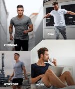 5 Pack Workout Shirts for Men-Quick Dry Black Gym Moisture Wicking Short Sleeve T-Shirts for Running Athletic Casual - Image 6