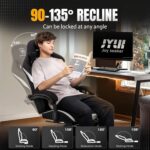 GTRACING Gaming Chair with Foot Rest & Pocket Spring Cushion, Breathable Fabric for Home Office Desk, Ergonomic High Back Computer Chair with Headrest & Lumbar Support, Black - Image 8