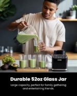 GDOR Professional Blender for Smoothies, 5 Functions, 1200 Peak Watts Smoothie Blender, 52 Oz Glass Jar & 24 Oz To-Go Cup Combo, Blenders for Smoothies, Ice and Frozen Fruit, Self-Cleaning - Image 8