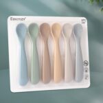 Baby Spoons, 6 Pack First Stage Silicone Feeding Spoons, Soft Tip Feeding Baby Utensils, Baby Led Weaning Supplies Training Spoons, Dishwasher and Boil Safe - Image 8