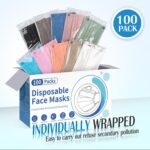 Disposable Face Mask For Adults - Travel Essentials, 100 Pack Individually Wrapped, 4 Ply Protection,Safety Masks Disposable - Image 5