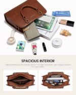 LOVEVOOK Purses and Handbags for Women, Vintage-Style Leather Top Handle Shoulder Bag Satchel Tote Crossbody Purse for Ladies - Image 4