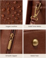 LOVEVOOK Purses and Handbags for Women, Vintage-Style Leather Top Handle Shoulder Bag Satchel Tote Crossbody Purse for Ladies - Image 6