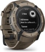 Garmin Instinct 2X Solar - Tactical Edition, Rugged GPS Smartwatch, Built-in Flashlight, Ballistics Calculator, Solar Charging Capability, Coyote Tan - Image 6