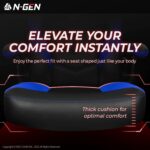 N-GEN Video Gaming Chair Ergonomic Computer Desk Office Chair with Lumbar Support Adjustable Height Swivel Wheels Flip-Up Arms PU Leather Home and Office (Blue) - Image 6