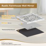 Boho Square Wall Mirrors Set of 2-12" x12'Decorative Mirrors for Wall Decor, BrownHandcrafted Mirror Panels Perfect for LivingRoom Bedroom Entryway Hallway (Grey) - Image 4