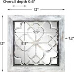 Boho Square Wall Mirrors Set of 2-12" x12'Decorative Mirrors for Wall Decor, BrownHandcrafted Mirror Panels Perfect for LivingRoom Bedroom Entryway Hallway (Grey) - Image 5