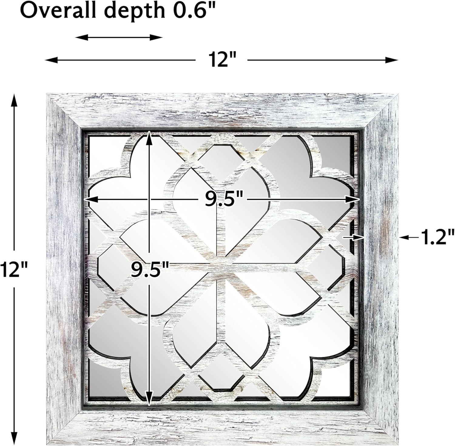 Boho Square Wall Mirrors Set of 2-12" x12'Decorative Mirrors for Wall Decor, BrownHandcrafted Mirror Panels Perfect for LivingRoom Bedroom Entryway Hallway (Grey) - Image 5