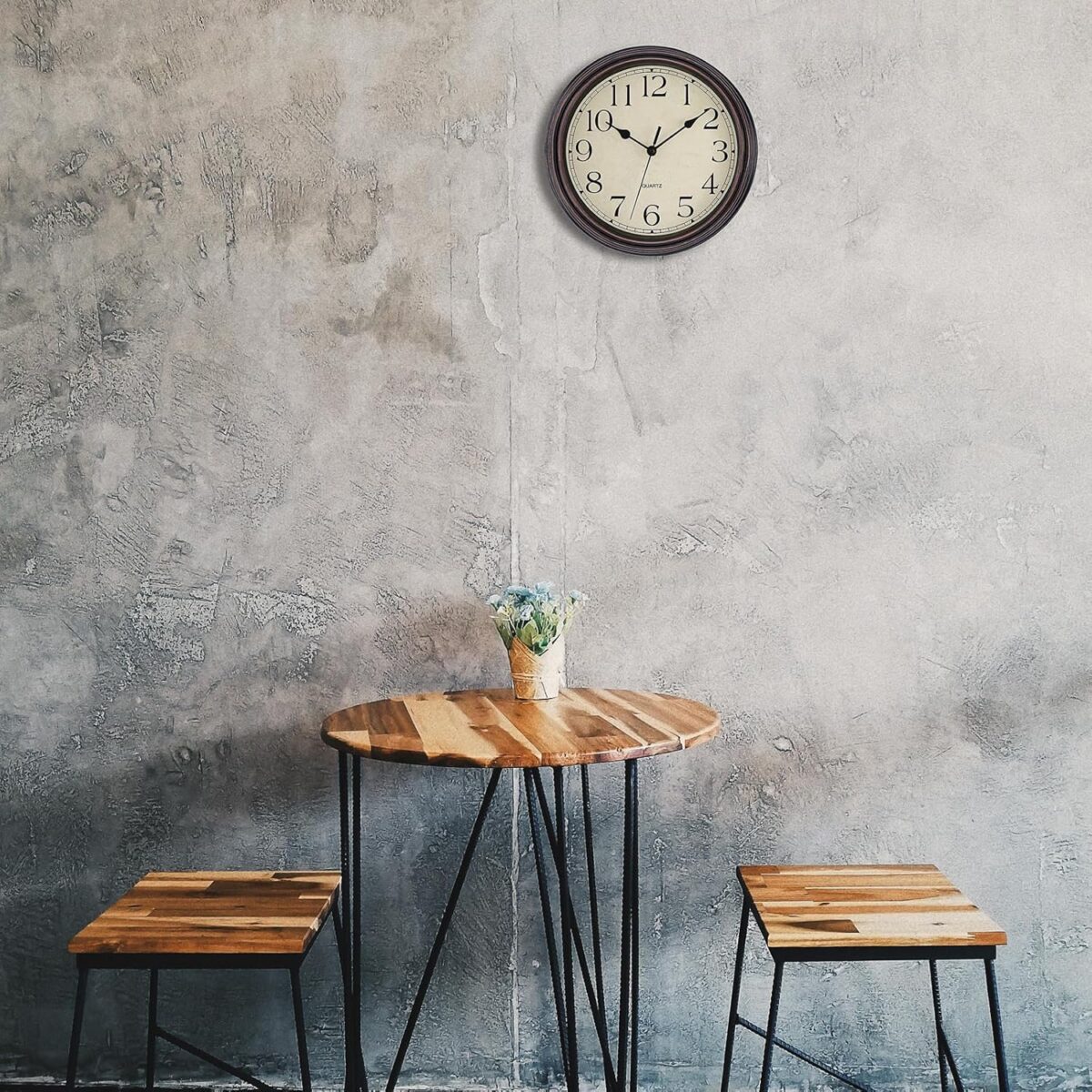 Foxtop Retro Silent Non-Ticking Round Classic Clock Quartz Decorative Battery Operated Wall Clock for Living Room Kitchen Home Office 12 Inch (Bronze) - Image 9