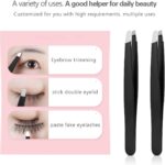 Tweezers Set, High Precision Stainless Steel Eyebrow Tweezers for Facial Hair, Inward Growing Hair and Splinter Remover Kit, Suitable for Women and Men, 4-Piece Set. (Black) - Image 4