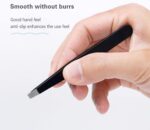Tweezers Set, High Precision Stainless Steel Eyebrow Tweezers for Facial Hair, Inward Growing Hair and Splinter Remover Kit, Suitable for Women and Men, 4-Piece Set. (Black) - Image 6