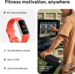 Fitbit Charge 6 Fitness Tracker with Google apps, Heart Rate on Exercise Equipment, 6-Months Premium Membership Included, GPS, Health Tools and More, Gold/Coral, One Size (S & L Bands Included) - Image 5