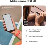 Fitbit Charge 6 Fitness Tracker with Google apps, Heart Rate on Exercise Equipment, 6-Months Premium Membership Included, GPS, Health Tools and More, Gold/Coral, One Size (S & L Bands Included) - Image 6