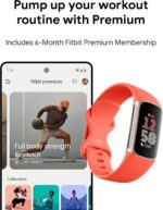 Fitbit Charge 6 Fitness Tracker with Google apps, Heart Rate on Exercise Equipment, 6-Months Premium Membership Included, GPS, Health Tools and More, Gold/Coral, One Size (S & L Bands Included) - Image 10