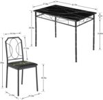 VECELO 5 Piece Dining Table Set for 4, Dinette with Chairs for Kitchen, Breakfast Nook, Small Space,Easy Assembly - Image 3