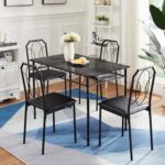 VECELO 5 Piece Dining Table Set for 4, Dinette with Chairs for Kitchen, Breakfast Nook, Small Space,Easy Assembly - Image 4