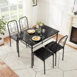 VECELO 5 Piece Dining Table Set for 4, Dinette with Chairs for Kitchen, Breakfast Nook, Small Space,Easy Assembly - Image 6
