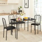 VECELO 5 Piece Dining Table Set for 4, Dinette with Chairs for Kitchen, Breakfast Nook, Small Space,Easy Assembly - Image 10