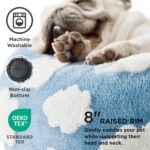 LE SURE Donut Dog Bed Medium Size Dog - Round Cat Beds for Indoor Calming Pet with Washable Cover, Cute Modern Puppy Beds with Jacquard Shaggy Plush & Anti Slip Bottom, 30 Inch, Blue - Image 3