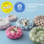 LE SURE Donut Dog Bed Medium Size Dog - Round Cat Beds for Indoor Calming Pet with Washable Cover, Cute Modern Puppy Beds with Jacquard Shaggy Plush & Anti Slip Bottom, 30 Inch, Blue - Image 6