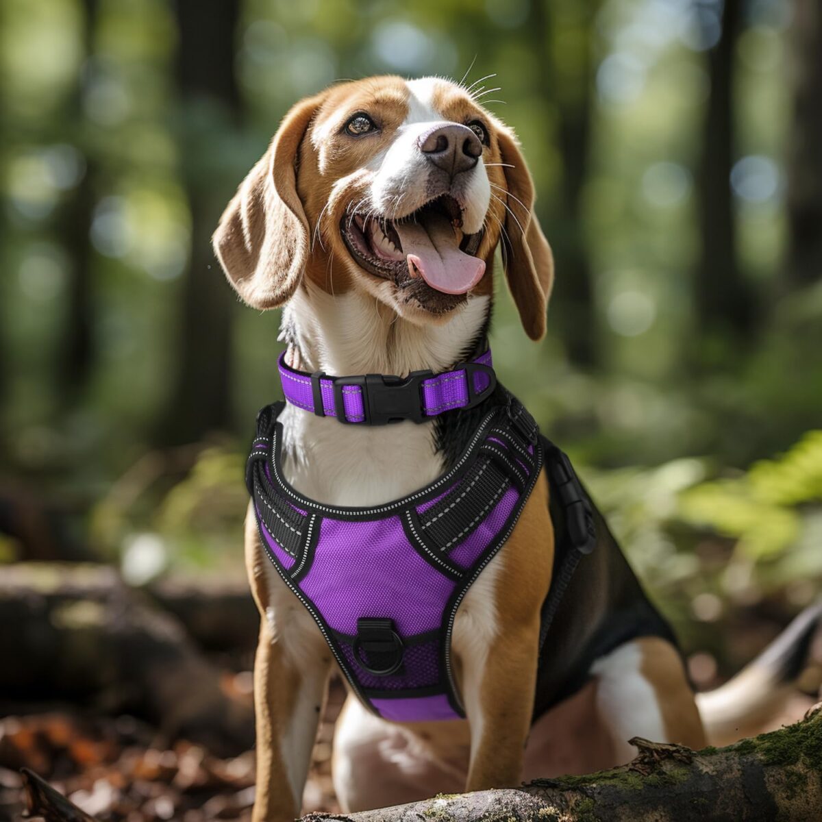 Joytale Reflective Dog Collar,Soft Neoprene Padded Breathable Nylon Pet Collar Adjustable for Large Dogs,Purple,L - Image 3
