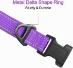 Joytale Reflective Dog Collar,Soft Neoprene Padded Breathable Nylon Pet Collar Adjustable for Large Dogs,Purple,L - Image 4