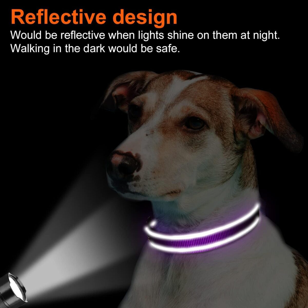 Joytale Reflective Dog Collar,Soft Neoprene Padded Breathable Nylon Pet Collar Adjustable for Large Dogs,Purple,L - Image 6