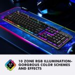 NPET K10 Wired Gaming Keyboard, LED Backlit, Spill-Resistant Design, Multimedia Keys, Quiet Silent USB Membrane Keyboard for Desktop, Computer, PC (Black) - Image 7