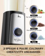 SANGCON 5 in 1 Blender and Food Processor Combo for Kitchen, Small Electric Food Chopper for Meat and Vegetable, 350W High Speed Blenders with 2 Speeds and Pulse for Smoothies and Shakes - Image 8
