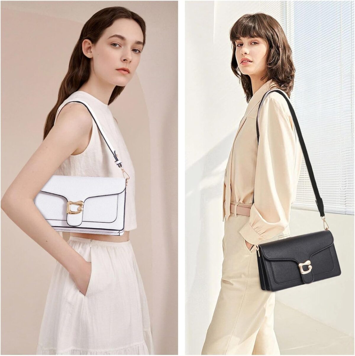 Travistar Crossbody Bags for Women Trendy - Small Cross Body Purse Shoulder Bag Leather Handbags Evening Clutch with 2 Straps - Image 3