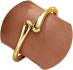 Gold Bangle Bracelets for Women Teens Trendy Chunky Adjustable Twist Cuff Bracelet Jewelry Gifts - Image 7