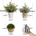 4 Pack Small Fake Plants, Artificial Plants Indoor for Home Decor, Small Faux Plants Indoor, Fake Plants in White Pot for Bathroom Bedroom Kitchen Office Farmhouse Room Shelf Decor - Image 4