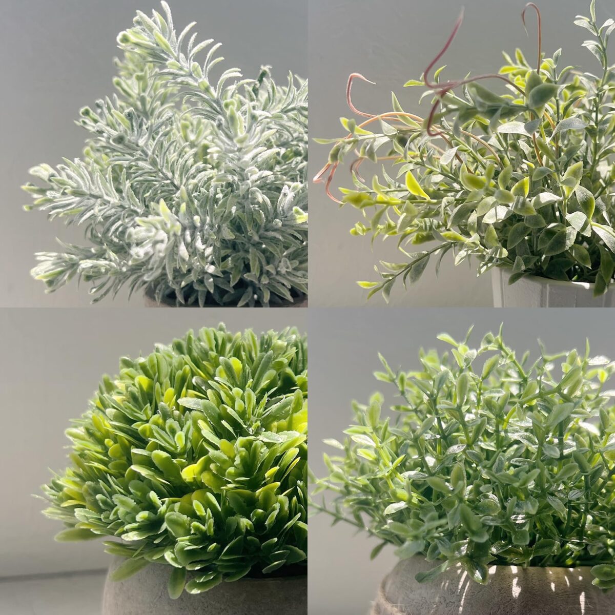 4 Pack Small Fake Plants, Artificial Plants Indoor for Home Decor, Small Faux Plants Indoor, Fake Plants in White Pot for Bathroom Bedroom Kitchen Office Farmhouse Room Shelf Decor - Image 6