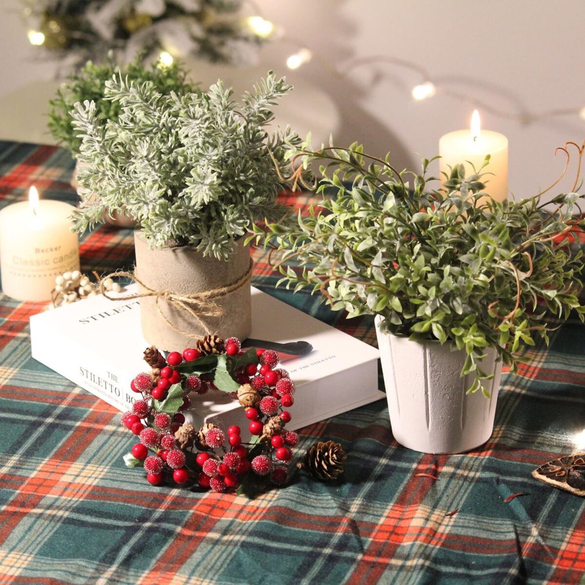 4 Pack Small Fake Plants, Artificial Plants Indoor for Home Decor, Small Faux Plants Indoor, Fake Plants in White Pot for Bathroom Bedroom Kitchen Office Farmhouse Room Shelf Decor - Image 9