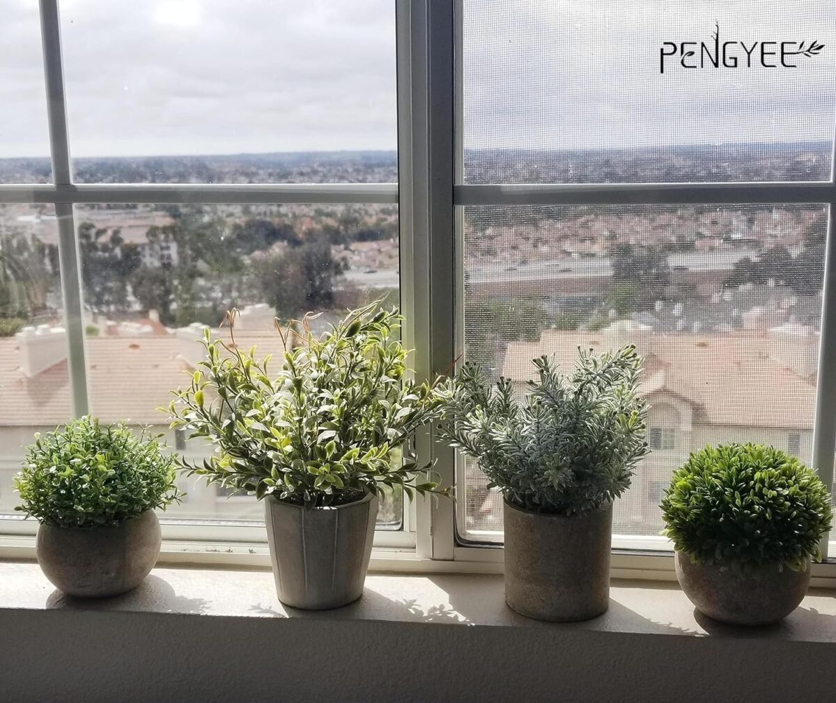 4 Pack Small Fake Plants, Artificial Plants Indoor for Home Decor, Small Faux Plants Indoor, Fake Plants in White Pot for Bathroom Bedroom Kitchen Office Farmhouse Room Shelf Decor - Image 10