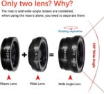 3 in 1 Cell Phone Camera Lens Kit Wide Angle Macro Fisheye Lens Universal for Smart Phones iPhone Samsung Android Black - Image 3