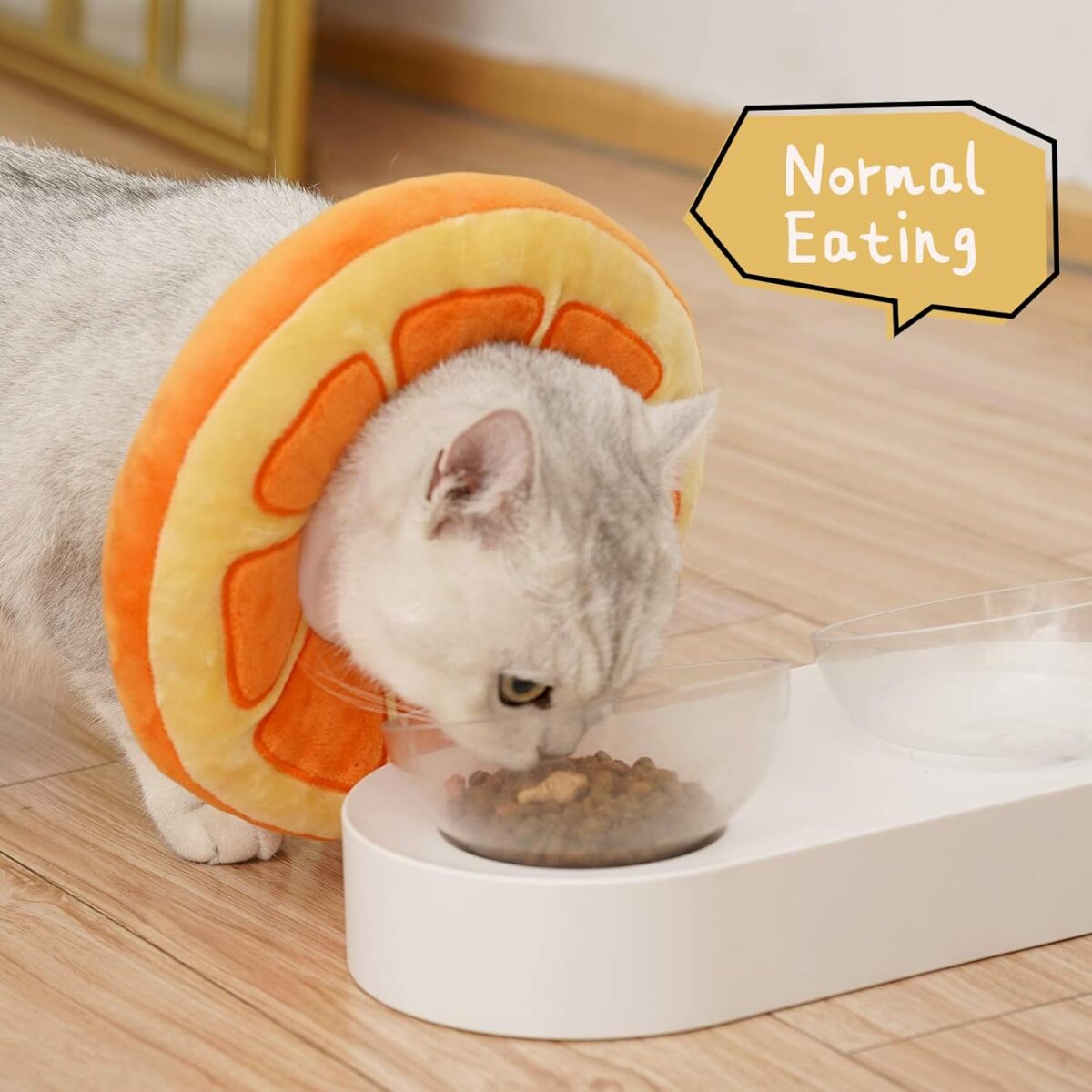 ANWA Adjustable Cat Cone Collar Soft, Cute Cat Donut Collar After Surgery, Kitten Recovery Cones to Stop Licking - Image 4
