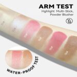 Face Highlight Stick, Cream Contour Sticks Shades with Highlighter & Blush, Non-greasy Long-wear Face Contouring Pen, Waterproof Shift-proof Lasting Glow Finish Highlighter Stick(#01) - Image 10