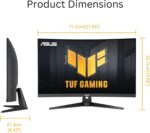 ASUS TUF Gaming 31.5” 1440P Curved HDR Gaming Monitor (VG32WQ3B) – QHD (2560 x 1440), 180Hz, 0.5ms, 1500R, Extreme Low Motion Blur, FreeSync, 90% DCI-P3, Shadow Boost, DisplayWidget, 3 yr Warranty - Image 9