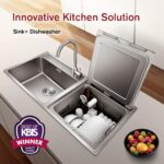 FOTILE Stainless Steel Kitchen In-Sink Dishwasher Combination, Heavy Gauge Bowl Dish Sanitizing, Energy-saving, and Powerful Cleaning Countertop Dishwasher (SD2F-P3) - Image 3