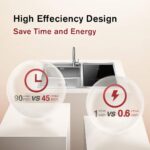 FOTILE Stainless Steel Kitchen In-Sink Dishwasher Combination, Heavy Gauge Bowl Dish Sanitizing, Energy-saving, and Powerful Cleaning Countertop Dishwasher (SD2F-P3) - Image 5