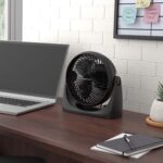 Amazon Basics Air Circulator Fan, Desk Fan for Bedroom, Home and Office, With 90-Degree Tilt Head, 3 Speed Settings, Lightweight (3 LBS), 35 Watts, Black, 11.1"W x 6.3"D x 10.9"H - Image 7