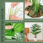 Der Rose 28" Tall Fake Plants Large Artificial Monstera Faux Potted Plants Indoor with White Pot for Home Office Living Room Decor - Image 4