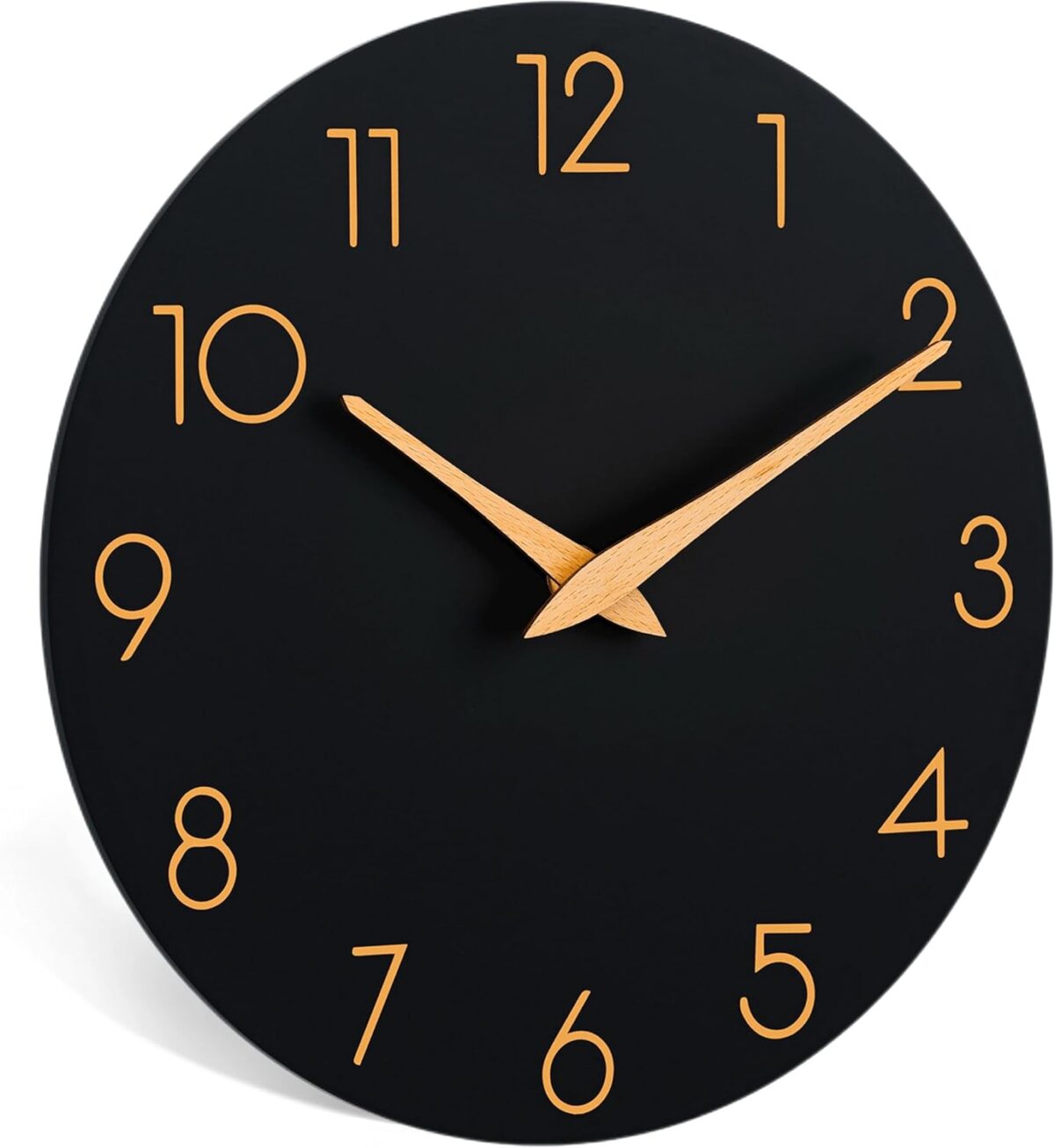 AKCISOT Wall Clock Modern Wall Clocks Battery Operated, Silent Non Ticking Clock Decorative for Kitchen, Bathroom, Bedroom (Black Gold) - Image 3